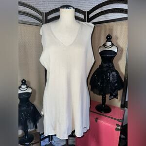 Ellen Tracy Knit Tunic Top Beige Women’s Size XL